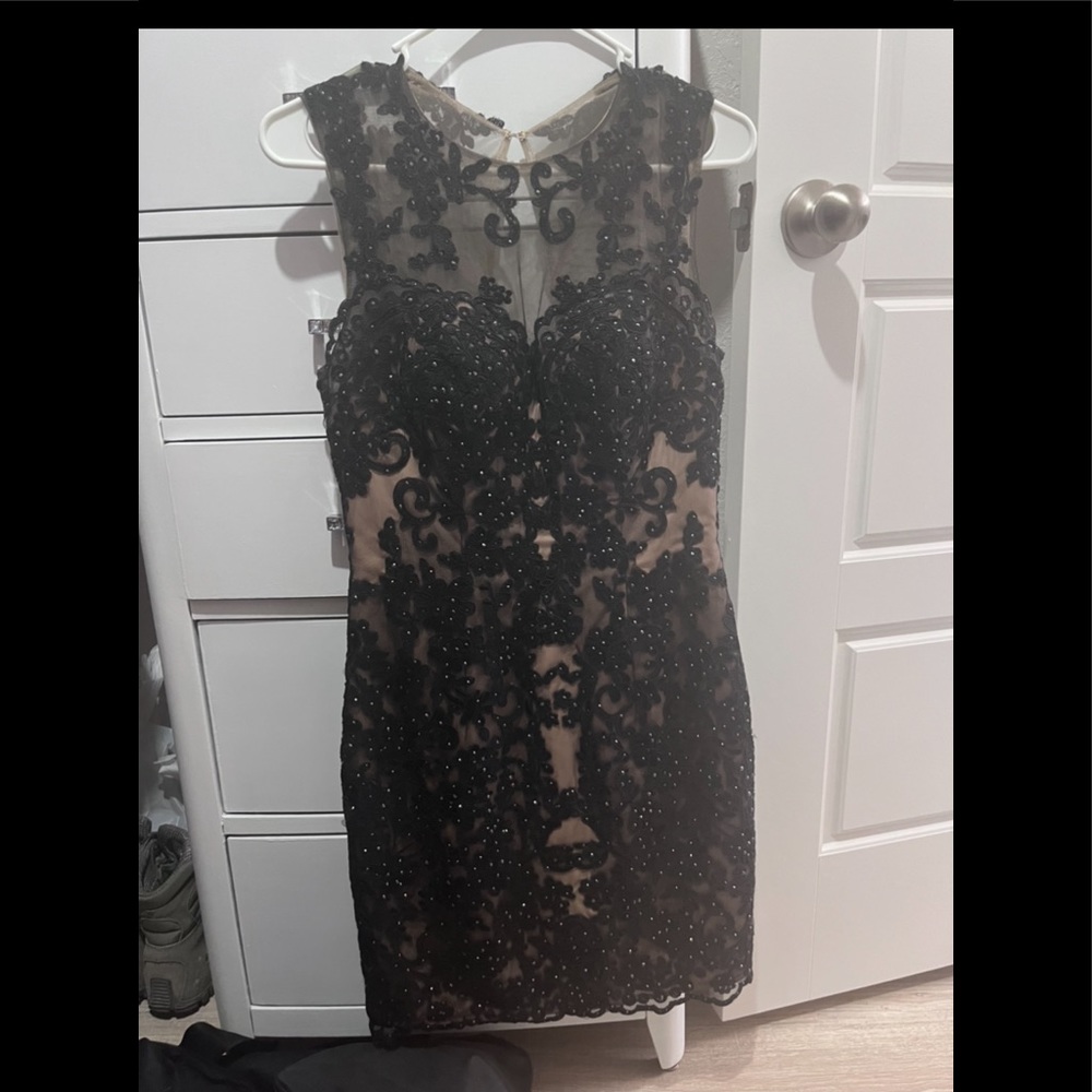 Black Size 6 Jovani Dress with rhinestones